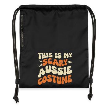 Halloween Last Minute Kostüm Australian Shepherd - Turnbeutel aus Recycling-Material - military Green - Vorne