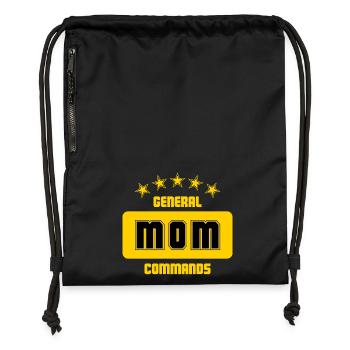 General Mom: Deine Befehle sind Gesetz! - Turnbeutel aus Recycling-Material - Schwarz - Vorne