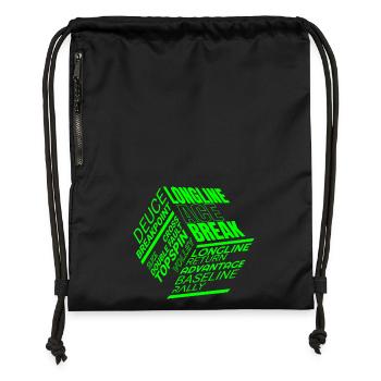 Tennis Glossar von Advantage bis Return - Turnbeutel aus Recycling-Material - Schwarz - Vorne