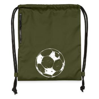 Fußball Zeichnung - Turnbeutel aus Recycling-Material - military Green - Vorne