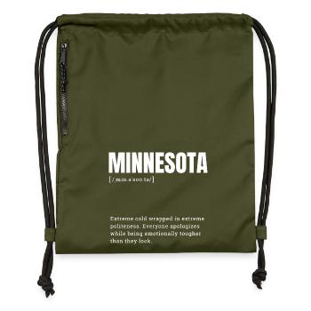 Minnesota Kältehumor Shirt - Turnbeutel aus Recycling-Material - military Green - Vorne