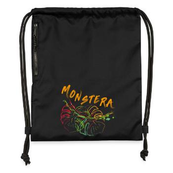 Monstera - Sac à cordon en polyester recyclé - noir - Devant