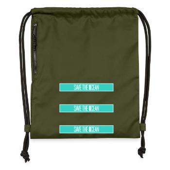 Save The Ocean Ocean Activism Environment Statement - Gymsac made from recycled material - military green - Front