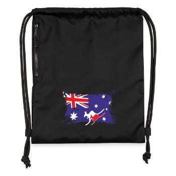 Australian Flag, Australien Flagge - Turnbeutel aus Recycling-Material - Schwarz - Vorne