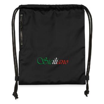 Siciliano - Sac à cordon en polyester recyclé - noir - Devant