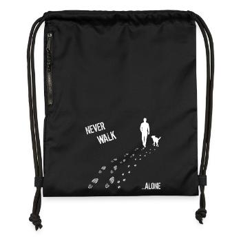 L'HOMME ET CHIEN NE JAMAIS marcher tout seul - Sac à cordon en polyester recyclé - military green - Devant