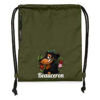 Le bonheur Beauceron - Sac à cordon en polyester recyclé - military green - Devant