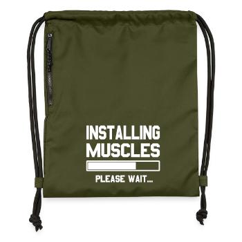 Installing Muscles - Gymsac made from recycled material - military green - Front