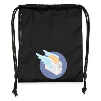 Grille-pain volant - Sac à cordon en polyester recyclé - noir - Devant