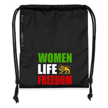 Women life freedom - Sac à cordon en polyester recyclé - noir - Devant
