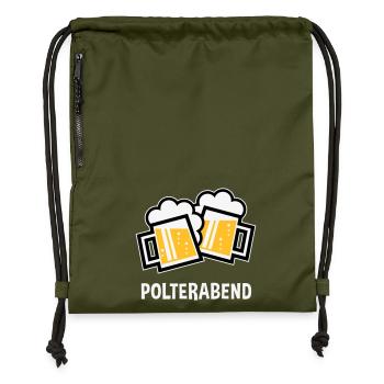 Polterabend (JGA Bier Bayrische Bierkrüge / 3C) - Turnbeutel aus Recycling-Material - military Green - Vorne