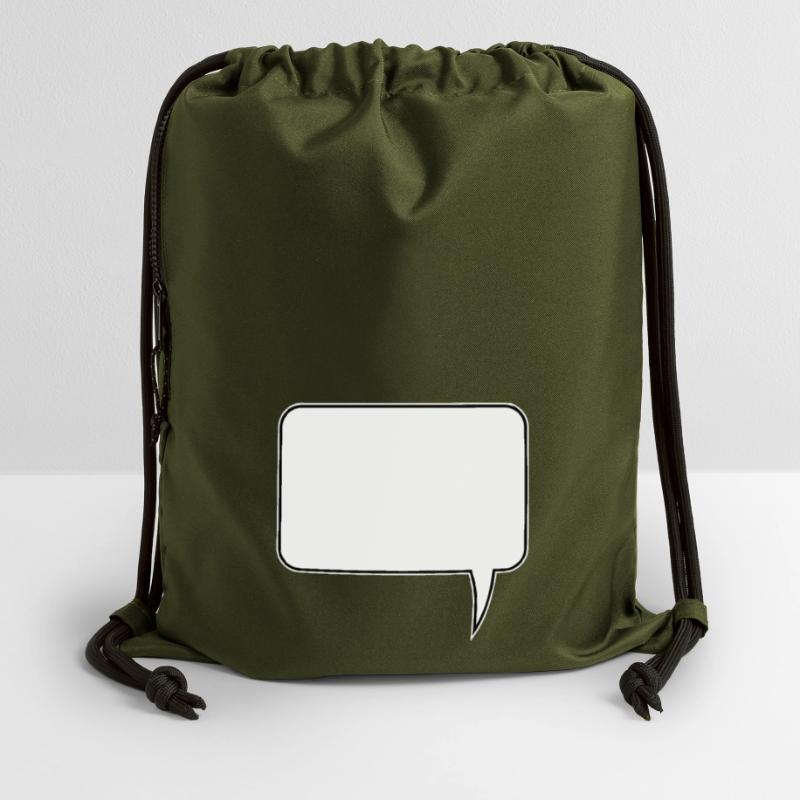 Speech bubble rectangle design Gymsac made from recycled material