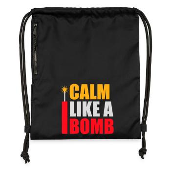 Calme comme une bombe Paradoxe Ironie Humour Blague explosive - Sac à cordon en polyester recyclé - noir - Devant