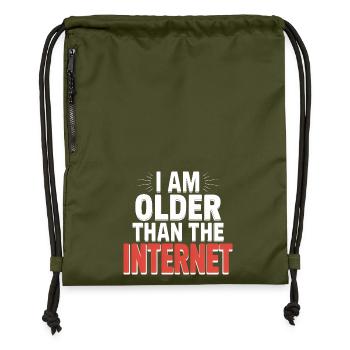 I am older than the Internet - Funny Quote T-Shirt - Gymsac made from recycled material - military green - Front