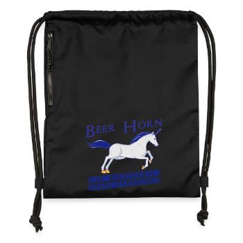 Beer Horn - Beer Unicorn True Mythical Creatures - Gymsac made from recycled material - black - Front