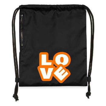 Love - Gymsac made from recycled material - black - Front
