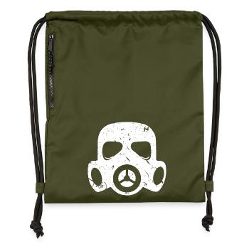 Masque à gaz grunge Particules nucléaires radioactives - Sac à cordon en polyester recyclé - military green - Devant