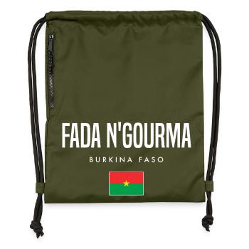 Fada N'gourma Burkina Faso - Sac à cordon en polyester recyclé - military green - Devant