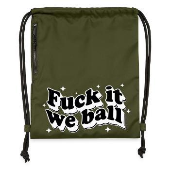 Fuck It We Ball - Retro Stars White - Sac à cordon en polyester recyclé - military green - Devant