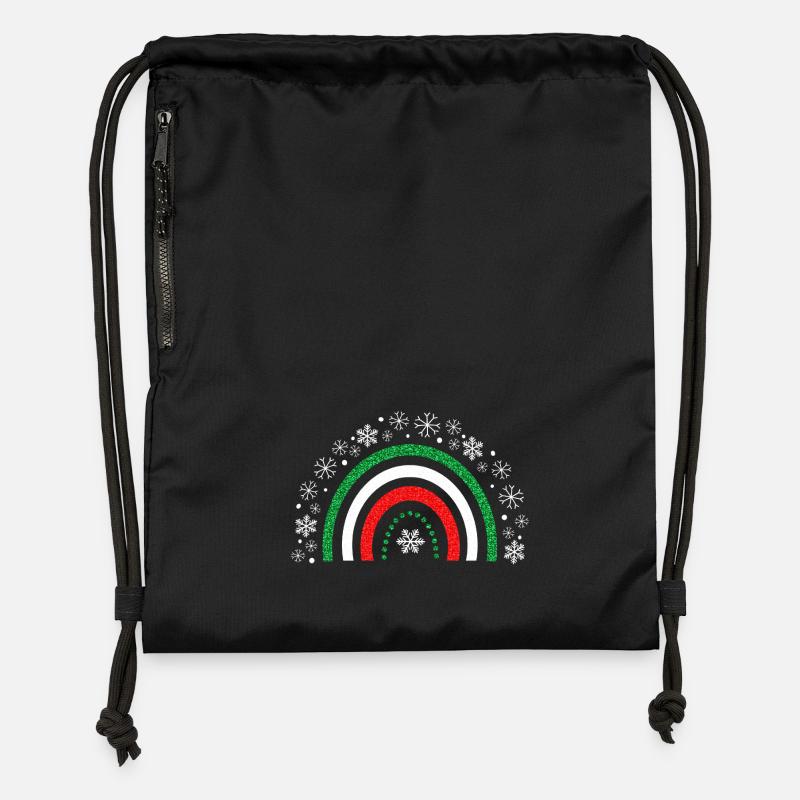 Christmas rainbow glitter to customize - Gymsac made from recycled material - black
