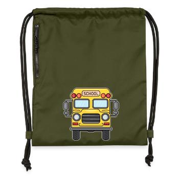 Schulbus - Turnbeutel aus Recycling-Material - military Green - Vorne