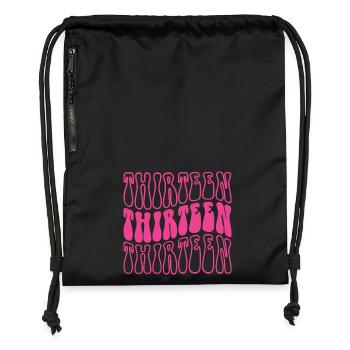 Thirteen 13th Birthday Girls 13 Years Old - Gymsac made from recycled material - black - Front