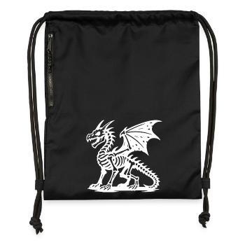 Mythischer Drache Skelett Retro Design - Turnbeutel aus Recycling-Material - military Green - Vorne
