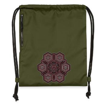 Sacred Geometry Mandala Goa Trance Festival Wear - Turnbeutel aus Recycling-Material - military Green - Vorne
