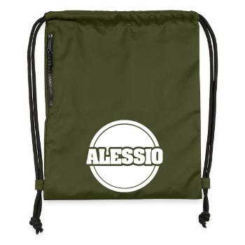 Vorname Alessio - Turnbeutel aus Recycling-Material - military Green - Vorne