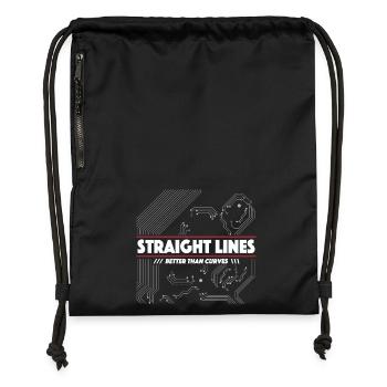 Lignes droites au lieu de courbes - Sac à cordon en polyester recyclé - noir - Devant