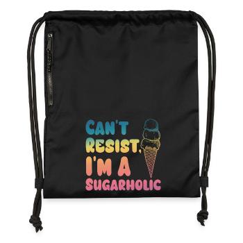 Kann dem Sugarholic Cream Gradient nicht widerstehen - Turnbeutel aus Recycling-Material - Schwarz - Vorne