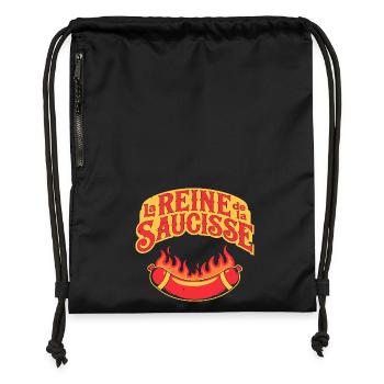 Reine de la Saucisse en Flammes - Sac à cordon en polyester recyclé - noir - Devant