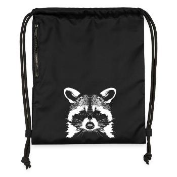 Waschbär / Raccoon - Turnbeutel aus Recycling-Material - Schwarz - Vorne