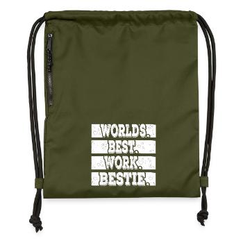 Le meilleur soutien émotionnel de la bête de travail au monde - Sac à cordon en polyester recyclé - military green - Devant