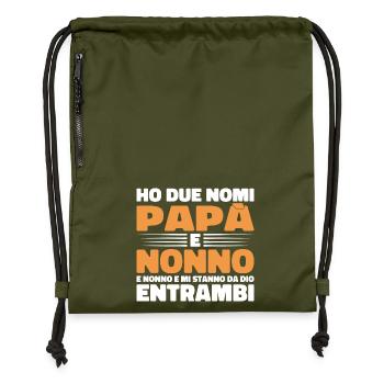 Papa und Opa - Turnbeutel aus Recycling-Material - military Green - Vorne
