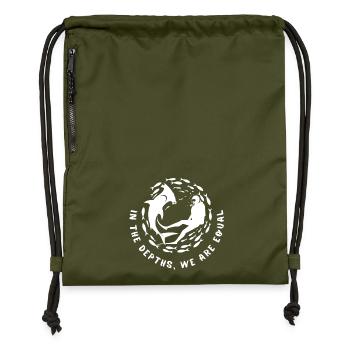 In the Depths We Are Equal - Gymsac made from recycled material - military green - Front