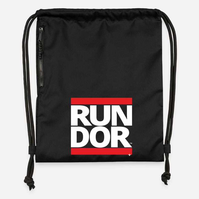 Courir - Sac à cordon en polyester recyclé - noir