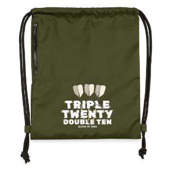 Vintage 1980's Darts Checkout - Gymsac made from recycled material - military green - Front