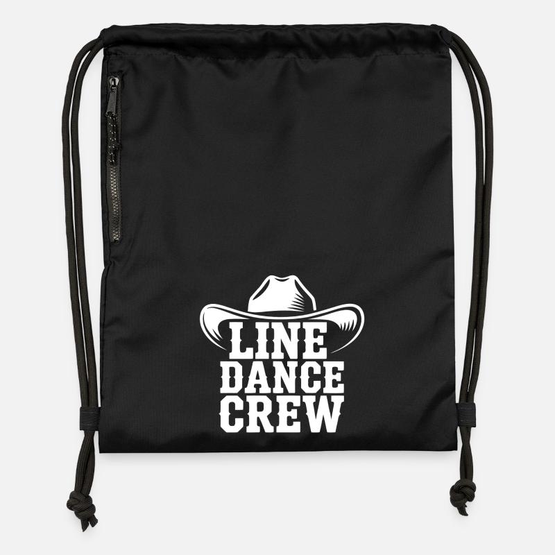 Line Dance Crew Cowboy Logo - Gymsac made from recycled material - black