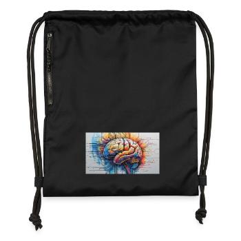 Artificial Brain Colored Circuit - Gymsac made from recycled material - black - Front