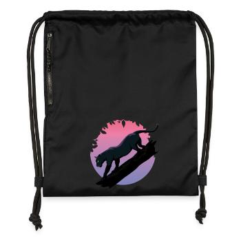 Black Panther Animal - Gymsac made from recycled material - black - Front