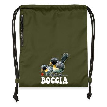 Oiseau joueur de boccia avec boules de boccia Boccia - Sac à cordon en polyester recyclé - military green - Devant