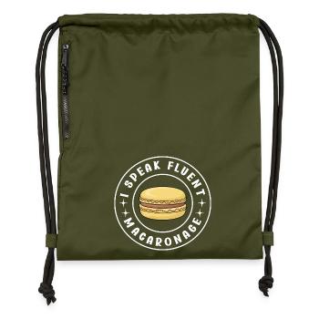 Macaron French Desserts - Gymsac made from recycled material - military green - Front