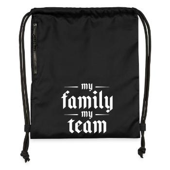 Mon équipe familiale dit - Sac à cordon en polyester recyclé - military green - Devant