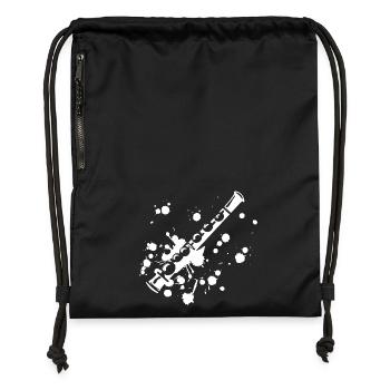 Flute Street Art - Gymsac made from recycled material - military green - Front