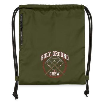 Holy Ground Crew Christlicher Baseball Glaube - Turnbeutel aus Recycling-Material - military Green - Vorne