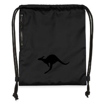 Australia kangaroo roo wallaby outback - Gymsac made from recycled material - black - Front