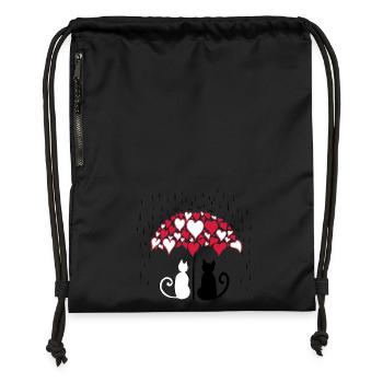 AD Lovely cats II - Sac à cordon en polyester recyclé - noir - Devant