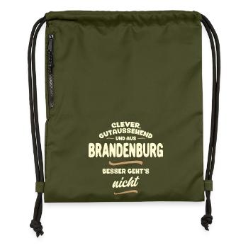 Clever, gutaussehend und aus Brandenburg... - Turnbeutel aus Recycling-Material - military Green - Vorne