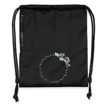 delicate eucalyptus frame for your own texts & motifs - Gymsac made from recycled material - black - Front